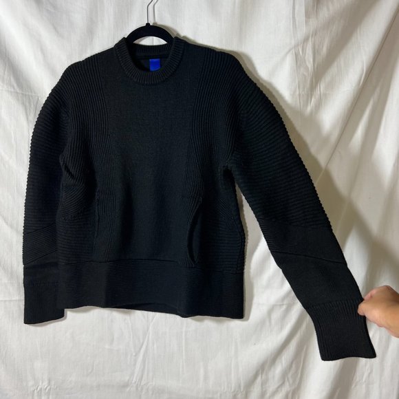 Kit and Ace Black Merino Wool Crew Neck Sweater Sz S/M - Picture 2 of 15
